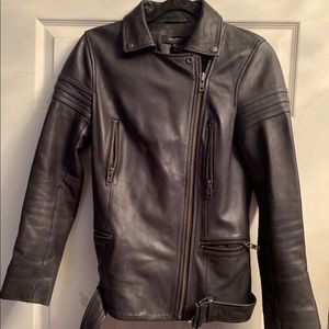 Leather motorcycle jacket